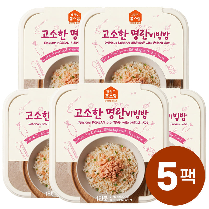 [Free Separate Shipping][Kkotma Fresh] Homesrang Savory Myeongran Bibimbap 220g X 5 Packs