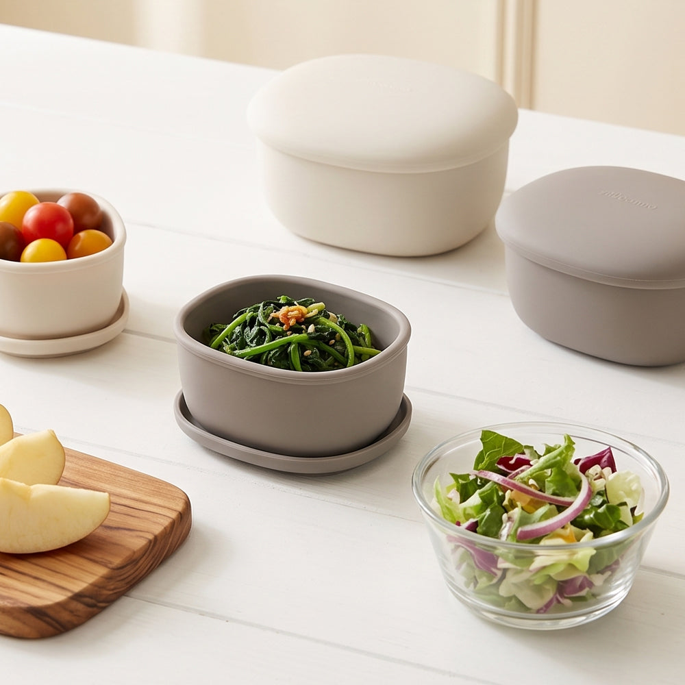 Everyday Convenient Stackable Silicone Airtight Container 3-Piece Set (Select Color)