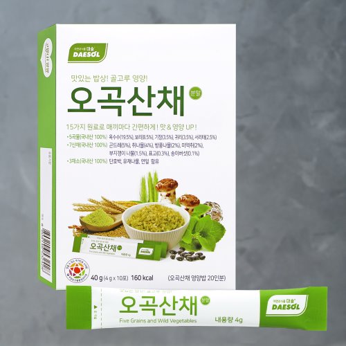 Daesol Five-Grain and Wild Vegetable Powder (4g x 10 packets) containing 15 kinds of grains and vegetables