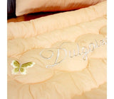 Butterfly and Wildflower Quilted Comforter - Queen (Yellow Clay, Charcoal)