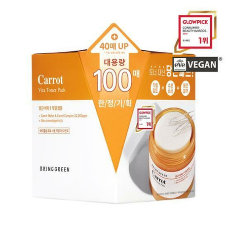 Bring Green Carrot Vita Toner Pads 100 Sheets