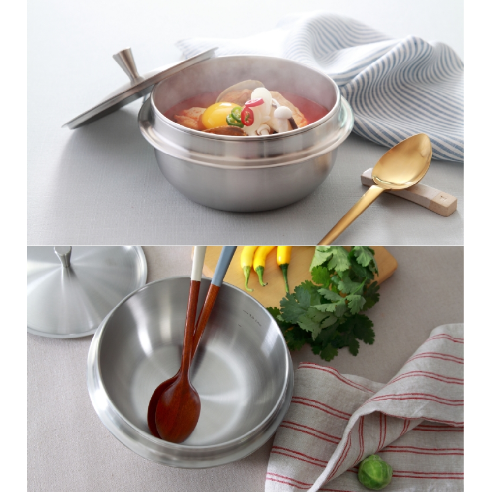 COOKEVER IH Traditional Stainless Triple Layered Ttukbaegi Multi Cooker 4 Piece Set