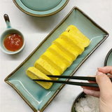 Dangojae Celadon Rectangular Plate (Fish Plate) Set (2 Medium + 2 Large)