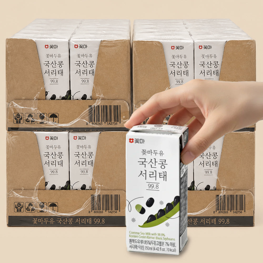 [Free Separate Shipping] Kkotma Soy Milk Domestic Seoritae 99.8% (190ml x 24 packs x 4 boxes) Expiration Date: August 11, 2026