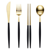 [Hankook Ceramic] Bogen Eiffel Gold 4-Piece Korean Cutlery Set (Spoon + Chopsticks + Fork + Knife) (Color Selection)
