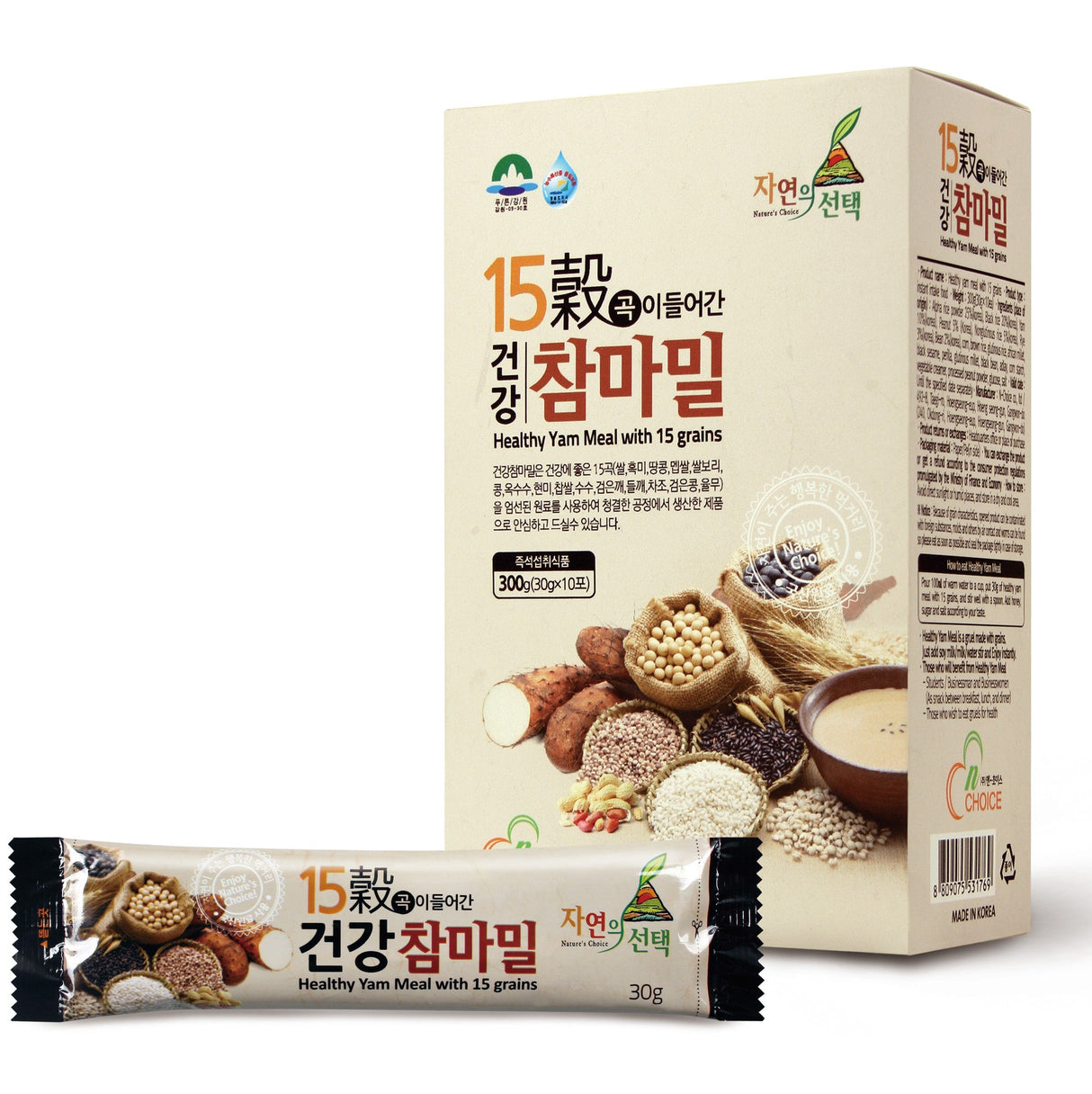 Healthy Yam Milk Premium Stick Type with 15 Grains 300g (30g x 10 packets)