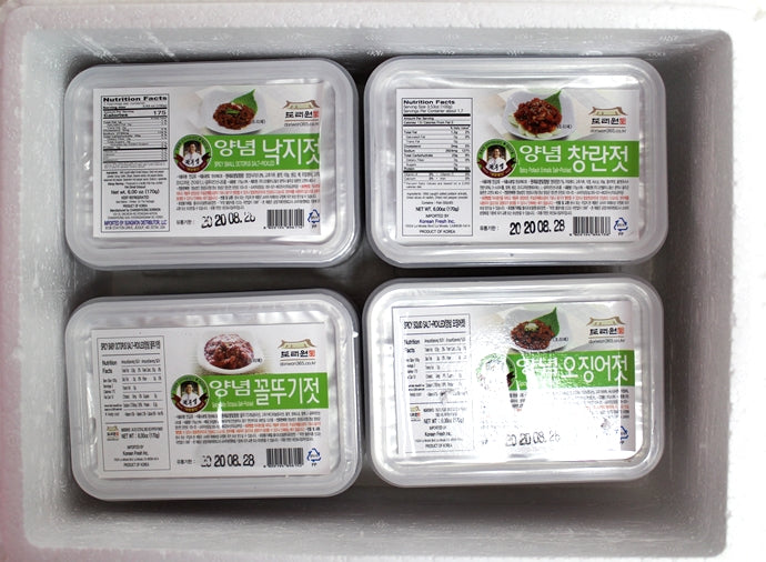 [무료별도배송] 창녕 도리원 장아찌&젓갈 170g * 8종세트 (꼴뚜기젓+창란젓+낙지젓+오징어젓+명이+고추채+콩잎+마늘장아찌)