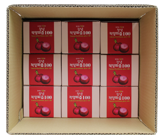 [Free Separate Shipping] 90 Packs of Whole Cold-Pressed Changnyeong Red Onion Juice (80g * 10 packs * 9 boxes)