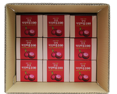 [Free Separate Shipping] 90 Packs of Whole Cold-Pressed Changnyeong Red Onion Juice (80g * 10 packs * 9 boxes)