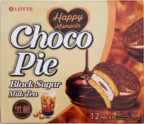 Lotte Brown Sugar Milk Tea Choco Pie (1 box of 12 packs)