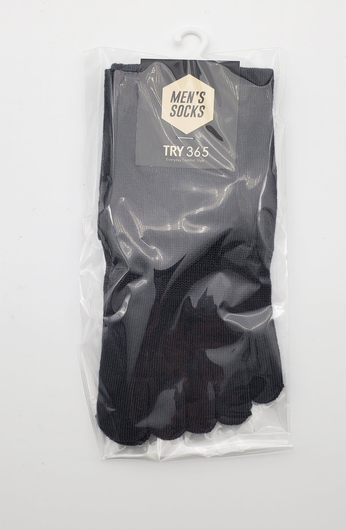 TRY 365 Men's Toe Socks Dark Grey 1 Pair (TMSDE12 260GA1)