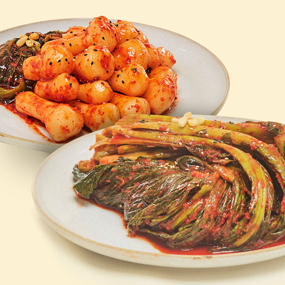 [Pre-order] Pyeongchang Kkotsuni Gat Kimchi 2kg + Chonggak Kimchi 3kg (Reservations close Thursday, June 9)