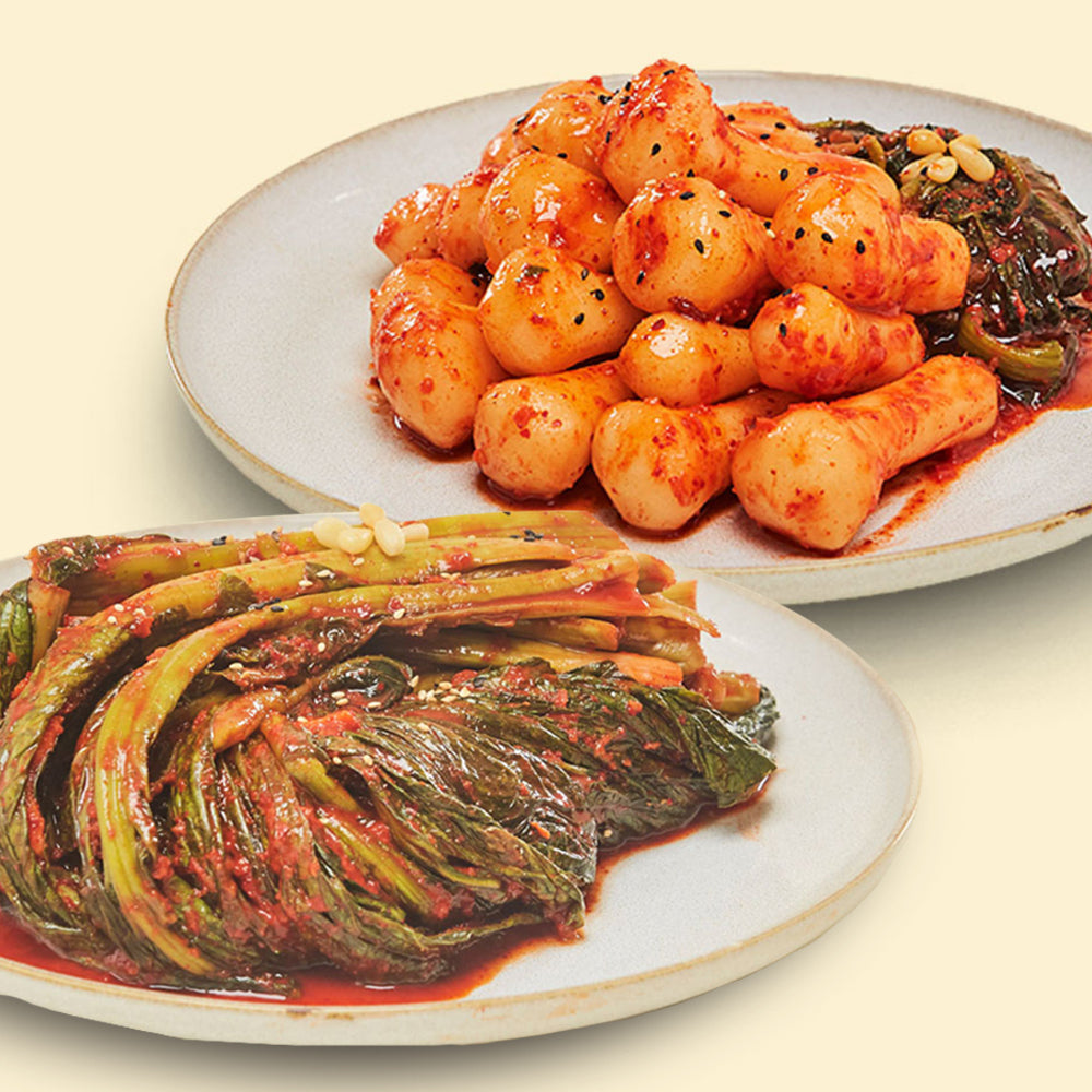 [KkotmaFresh] Yesodam Mustard Leaf Kimchi 1kg + Radish Kimchi 1kg