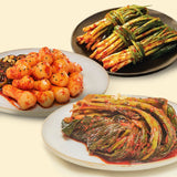 [Kkotma Fresh] Yesodam Kimchi 3-Type Set (Green Onion Kimchi 1kg + Mustard Leaf Kimchi 1kg + Radish Kimchi 1kg)