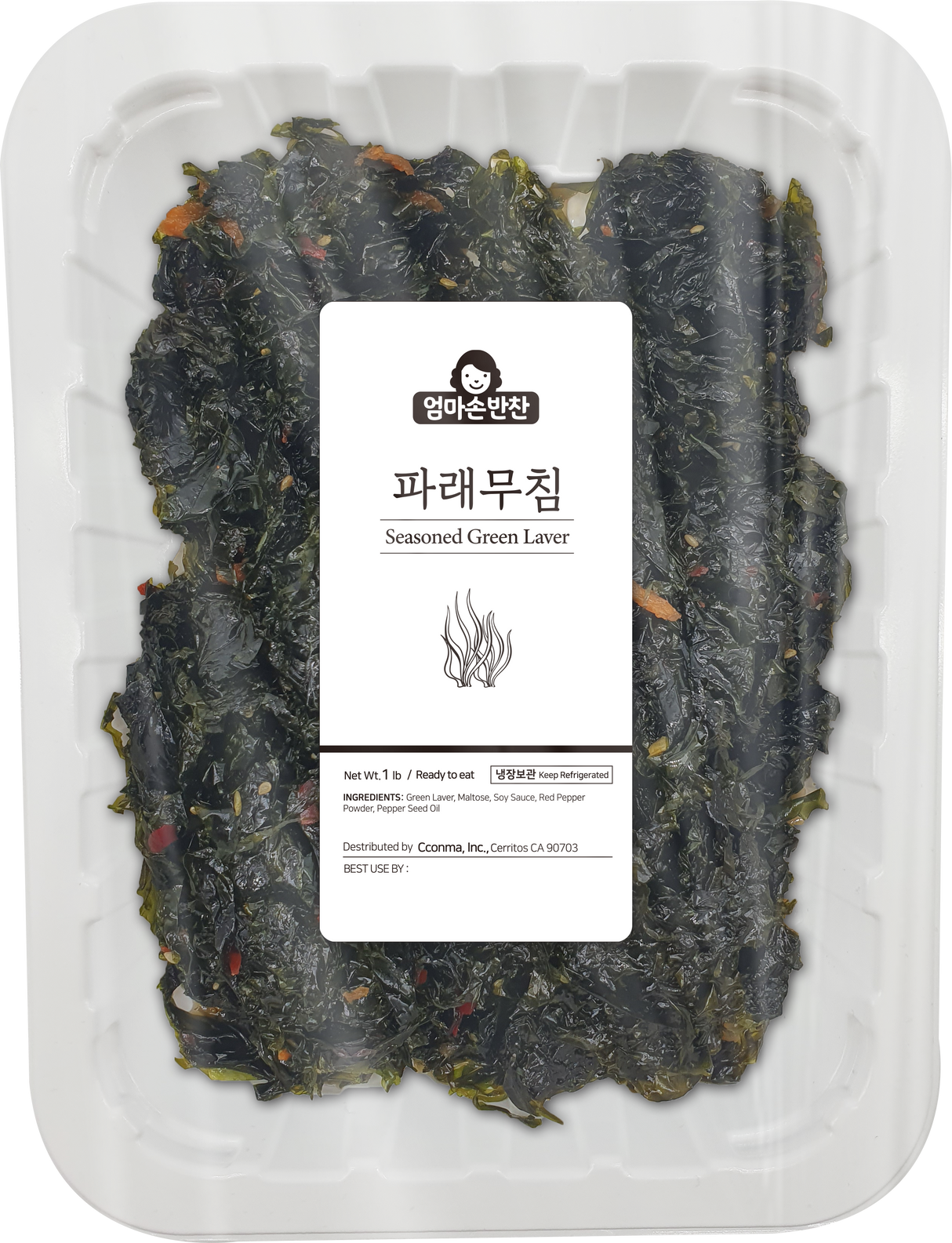 [Kkotma Fresh] Delicious Side Dish Seasoned Green Laver (1 LB x 1 Pack)