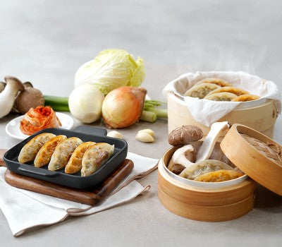 [무료별도배송] 꽃마 - 우리밀 비건 만두 500g (버섯 3팩 + 김치3팩)