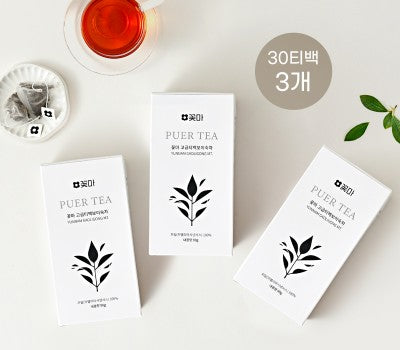 [Direct Shipping to Korea] Kkotma Premium Ripe Pu'er Tea Bags (30 Tea Bags * 3g) Pack of 3