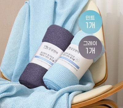 [Direct Shipping to Korea] Everyday Convenience Punggi Rayon Waffle Pigment Single Duvet Mint (1) + Gray (1)