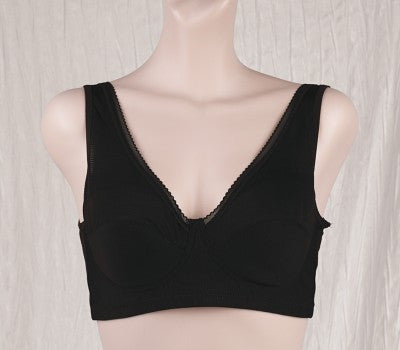 [Direct Shipping to Korea] Punggi Rayon Mesh Bra Black (1p) + Seamless Panties Black (1p) Set