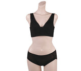 [Direct Shipping to Korea] Punggi Rayon Mesh Bra Black (1p) + Seamless Panties Black (1p) Set