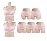 [Direct Shipping to Korea] Punggi Rayon Lace Cover Bra (2p) + Lace Cover Panty (2p) + Lace Cover Panty (3p) Set