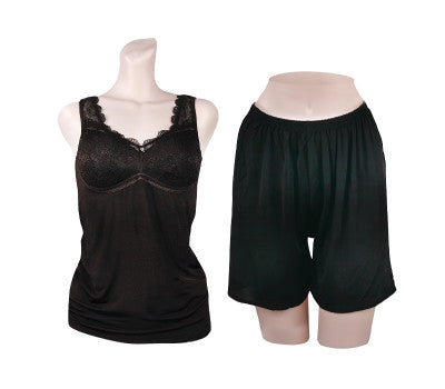 [Direct Shipping to Korea] Punggi Rayon Pointed Top Black (1p) + Black Undershorts (1p) Set