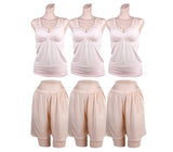 [Direct Shipping to Korea] Punggi Rayon Pointed Top Skin (3p) + Beige Undershorts (3p) Set