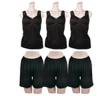 [Direct Shipping to Korea] Punggi Rayon Pointed Top Black (3p) + Black Undershorts (3p) Set