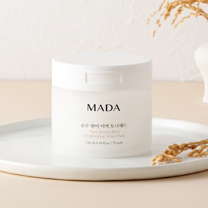 [HOT DEAL] MADA Pure Brown Rice Brightening Toner Pads 130ml (70Pads, 4.39 fl. oz) x 3ea