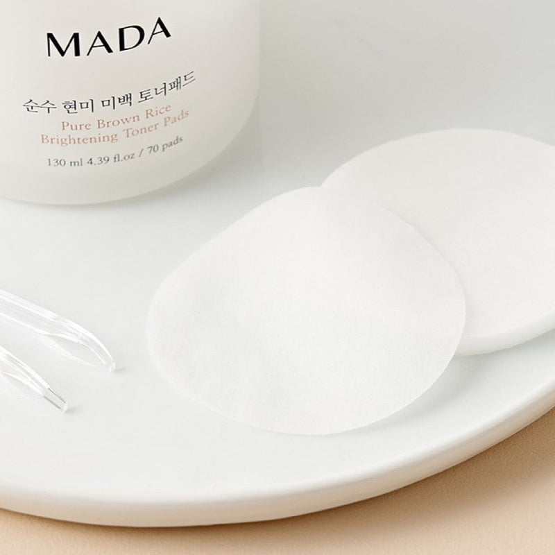 [HOT DEAL] MADA Pure Brown Rice Brightening Toner Pads 130ml (70Pads, 4.39 fl. oz) x 3ea