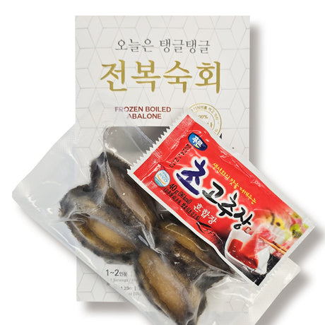 [Kkotma Fresh] Today: Plump Boiled Abalone (4 pieces) (80g Abalone + 40g Spicy Gochujang) Expiration Date: March 8, 2026
