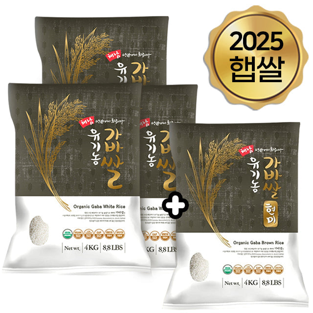 [Free Separate Shipping] Haenam Organic GABA Rice 4kg x 3 bags + GABA Brown Rice 4kg x 1 bag
Milling Date: December 26, 2025