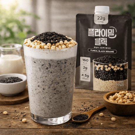 Flymill - Black Sesame Black High Protein Shake 45g (6 packets) Expiration Date: May 17, 2028
