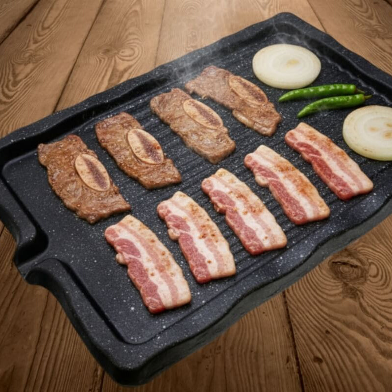 Deokheung - Thick 7mm Cast Iron Square Grill Plate (Large)