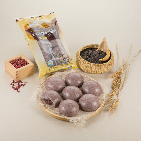 [Kkotma Fresh] Honey Source - Korean Wheat, Korean Rice, Black Rice Anheung Steamed Buns (25 Pieces) 1.6kg <br/> Expiration Date: September 3, 2027