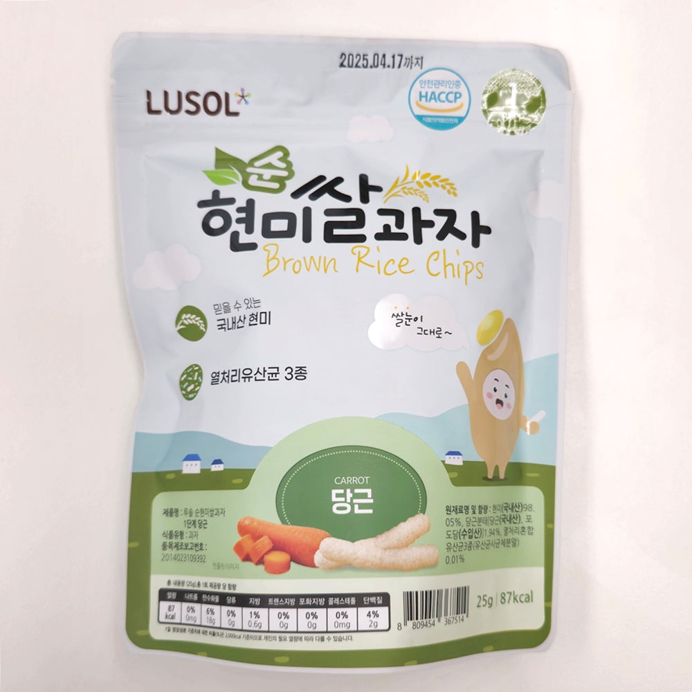 Rusol Pure Brown Rice Cracker Stage 1 Carrot 25g