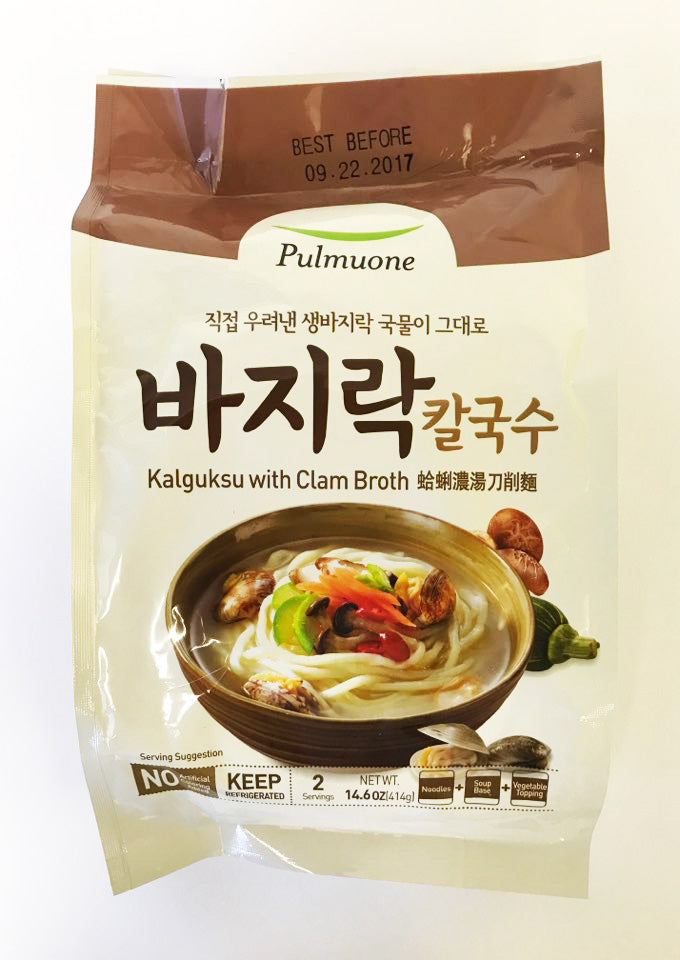 [Pulmuone] Clam Kalguksu (2 servings) + Anchovy Kalguksu (2 servings)<br><font color=red>Expiration Date-9/22/17</font>