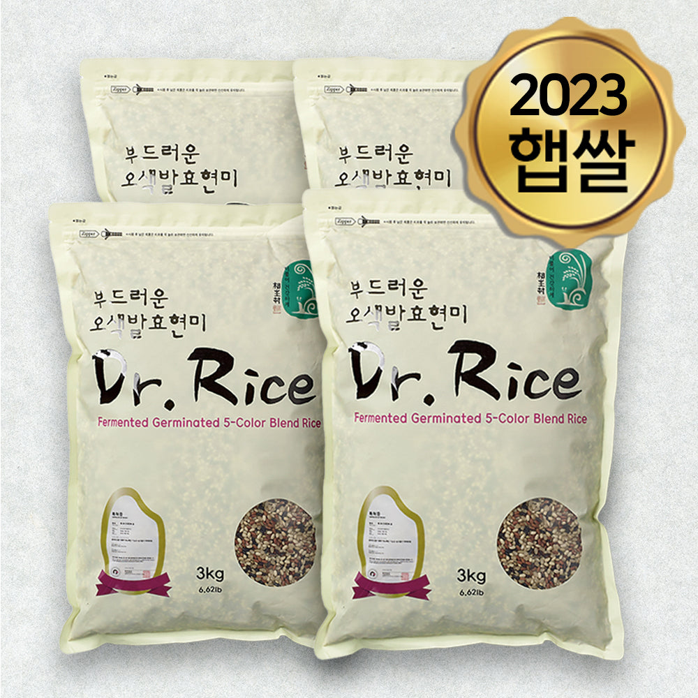 [SEPARATE FREE SHIPPING] Dr. Rice Fermented Germinated 5-Color Blend Rice 3kg x 4 bags (Milled Date: 02/03/2022)