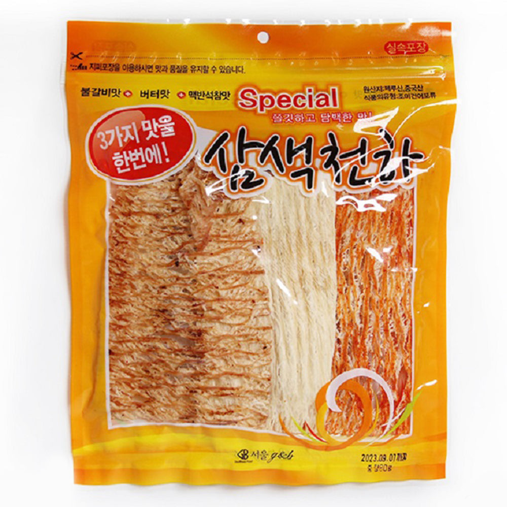 Samseok Cheonha - 3 Flavors of Roasted Squid Snack (70g)