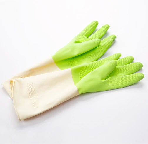 Myeongjin - 2 pairs of green two-color rubber gloves