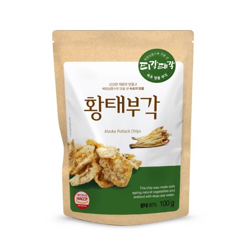 [Gangwon-do] Natural Snack Tikak Taegak Dried Pollack Chips 100g * 2 Bags