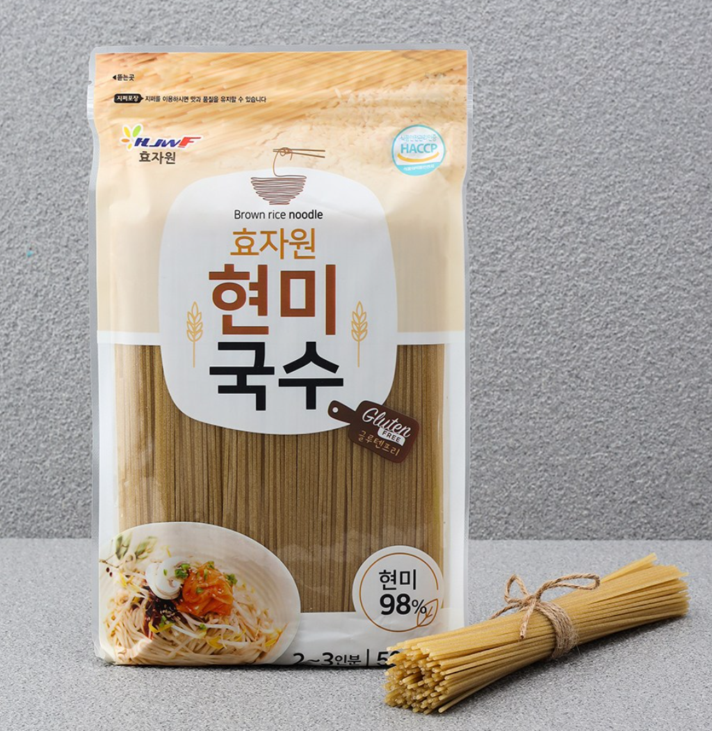 Hyojawon - Brown Rice Noodles Made Only with Domestic Brown Rice 500g Expiration Date: August 20, 2028