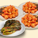 [Free Separate Shipping] Yesodam Kimchi 2-Type Set 4kg (Chonggak Kimchi 1kg * 3 packs + Gat Kimchi 1kg * 1 pack)