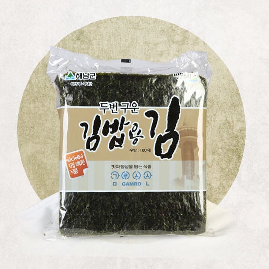 땅끝누리 두번 구운 김밥김 100매 x 5팩 유통기한: 2026년 4월 25일