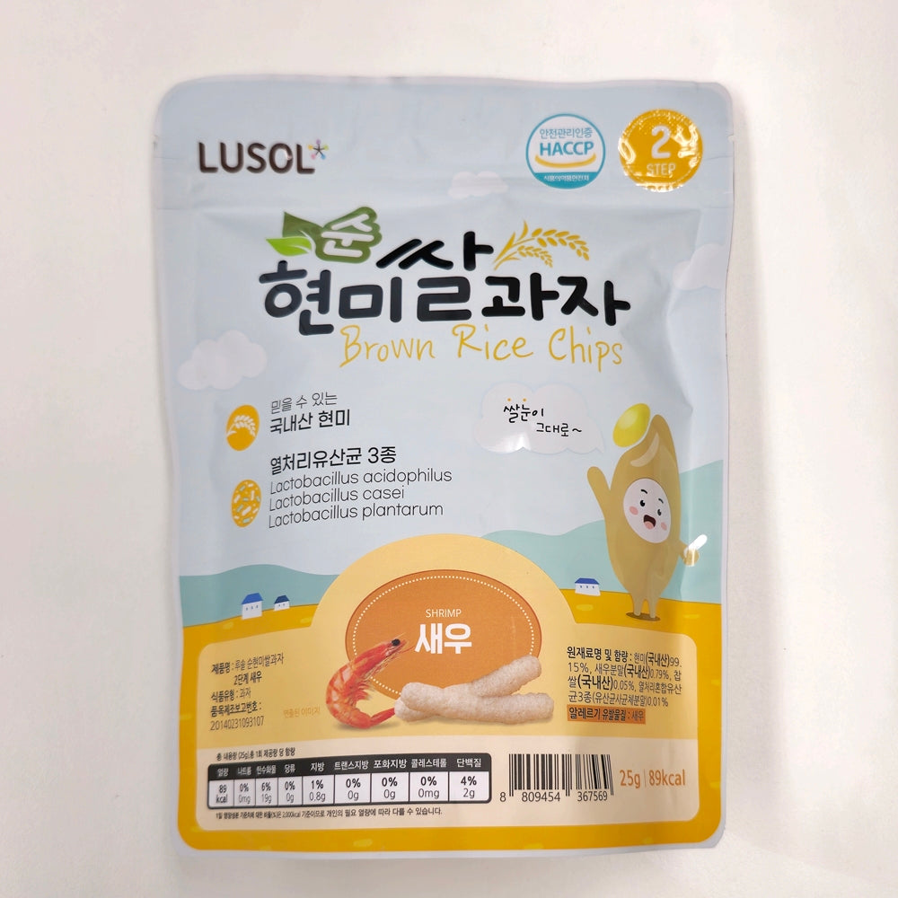 Rusol Pure Brown Rice Cracker Stage 2 Shrimp 25g