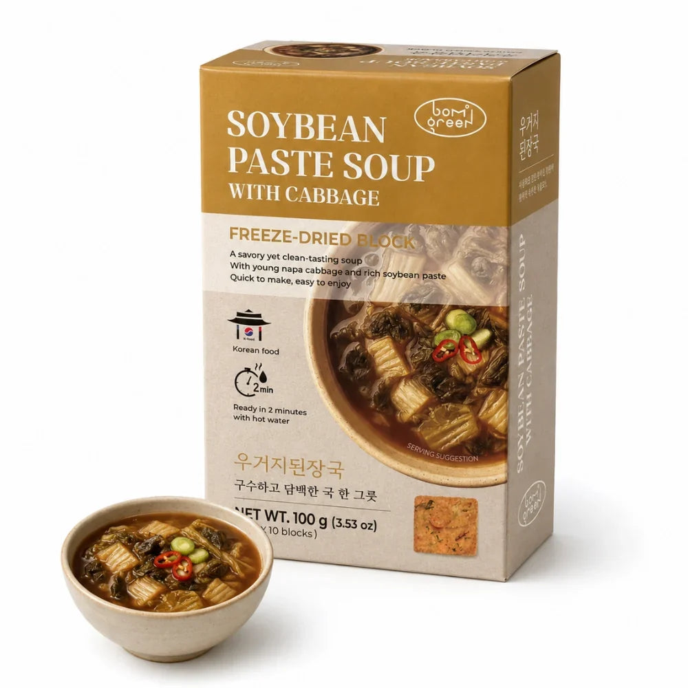Bomgreen - Freeze-dried Dried Cabbage Soybean Paste Soup 100g (10g × 10 pieces)