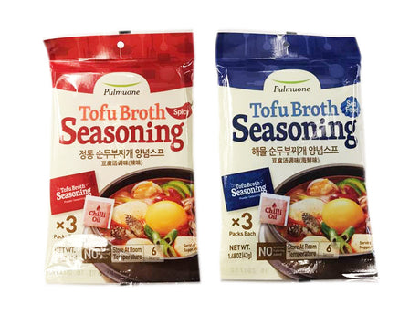 [Pulmuone] Soft Tofu Stew Seasoning Set (Traditional*2 packs, Seafood*2 packs)