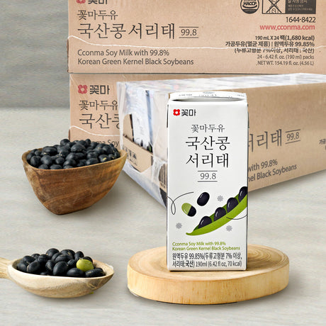 [Free Separate Shipping] Kkotma Soy Milk Domestic Seoritae 99.8% (190ml x 24 packs x 3 boxes) Expiration Date: March 20, 2026