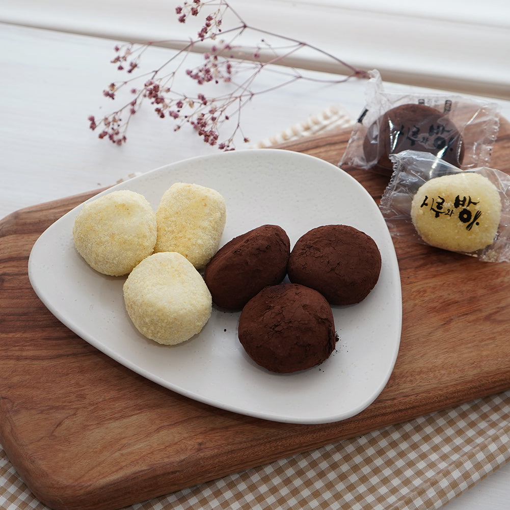 [Free Separate Shipping] Siru & Banga 6-Piece Rice Cake Set (Red Bean Paste Sliced Rice Cake, Cream Cheese Glutinous Rice Cake, Tiramisu Glutinous Rice Cake, Five-Color Bangul-tteok, Five-Color Bead Rice Cake, Five-Color Baram-tteok)