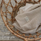 Sentimental Trickholic Gingham Check Waffle Gauze Picot Lace Blanket (Select Size)